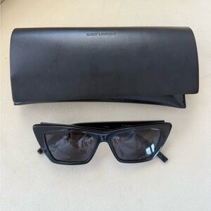 Saint Laurent Black Angular Sunglasses